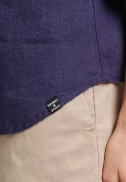 Superdry STUDIOS LONG SLEEVE - Button-down Blouse - Rinsed Navy -Superdry Shop 8267beac638645c9a36d6bd3338123ac