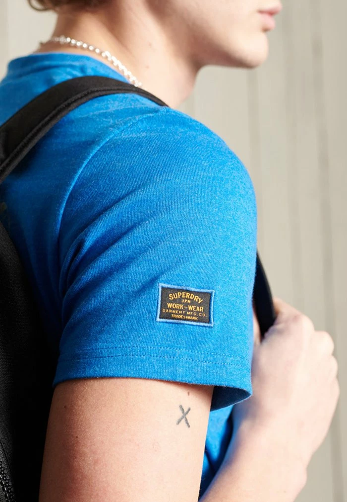 Superdry WORKWEAR GRAPHIC STANDARD - Print T-shirt - Blue Bottle Marl 3 Superdry WORKWEAR GRAPHIC STANDARD - Print T-shirt - Blue Bottle Marl - Image 3