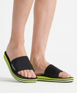 Superdry Pool Slides - Black/lime