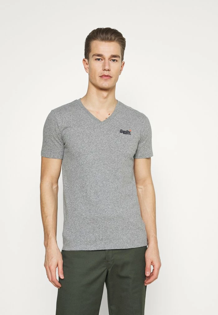 Superdry CLASSIC TEE - Basic T-shirt - Grey Marl 1 Superdry CLASSIC TEE - Basic T-shirt - Grey Marl