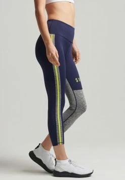 Superdry TRAINING GRAPHIC - Leggings - Trousers - Rich Navy Grey Marl -Superdry Shop 8340ecc61a8c4a41af0d575ab16ece7a