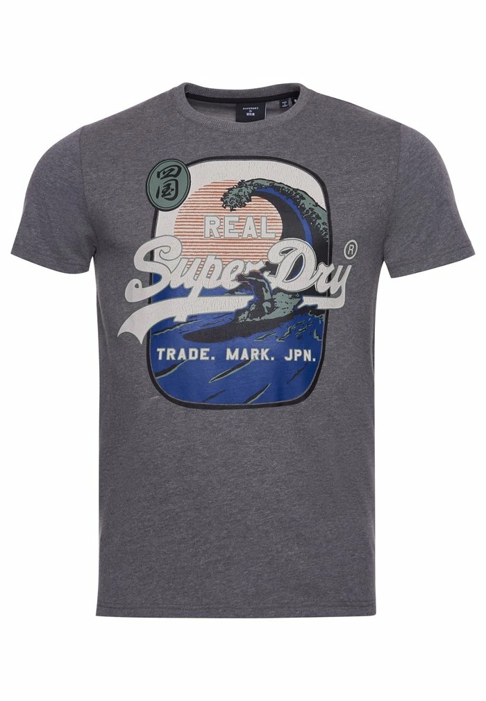 Superdry VINTAGE ITAGO - Print T-shirt - Dark Marl 4 Superdry VINTAGE ITAGO - Print T-shirt - Dark Marl - Image 4