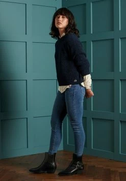 Superdry FREYA TWEED - Jumper - Boston Navy Tweed