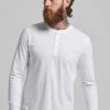 Superdry HENLEY - Long Sleeved Top - Optic