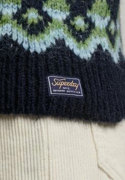 Superdry SLOUCHY FAIRISLE - Jumper - Navy Mix Fairisle -Superdry Shop 84455689a0504be694f3eca67b9c3804