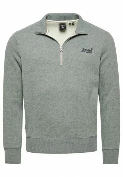 Superdry VINTAGE LOGO HALF ZIP - Sweatshirt - Charcoal Grey Marl -Superdry Shop 85090844bbf34abfb9cec67b76542e00