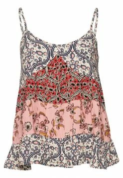 Superdry VINTAGE TIERED - Top - Soft Pink Block Print -Superdry Shop 85846a4ca8d442f3ac24e1714c2496dd