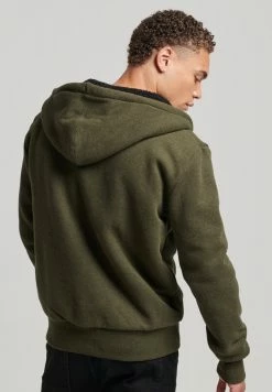 Superdry BORG - Zip-up Sweatshirt - Olive Marl -Superdry Shop 8586a706b5034932926f7d5ef214ef0d