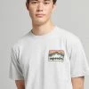 Superdry VINTAGE TERRAIN - Print T-shirt - Glacier Grey Marl