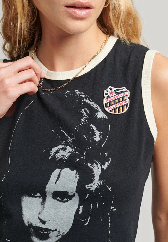 Superdry ALLSTARS AW GRAPHIC - Top - Jet Black 3 Superdry ALLSTARS AW GRAPHIC - Top - Jet Black - Image 3