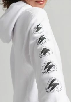 Superdry CODE GLOBE LOGO LOOSE - Hoodie - Optic -Superdry Shop 86e39f77d8844e70b64ed2be05b3599b