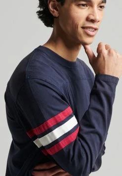 Superdry VINTAGE QUARTERBACK - Long Sleeved Top - Rich Navy -Superdry Shop 8753d025190d467fbe16401fe1b5ced6
