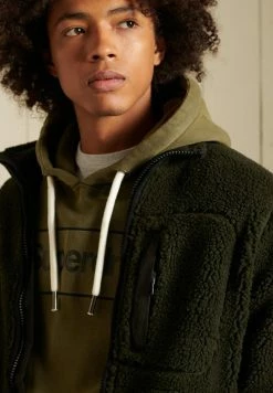 Superdry WORKWEAR - Fleece Jacket - Surplus Goods Olive -Superdry Shop 878538ed34b54fc4a5d51a0be84e4796
