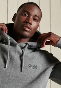 Superdry VINTAGE LOGO EMBROIDERED - Hoodie - Rich Charcoal Marl -Superdry Shop 8820d1de876145678eeb69589eb08a83