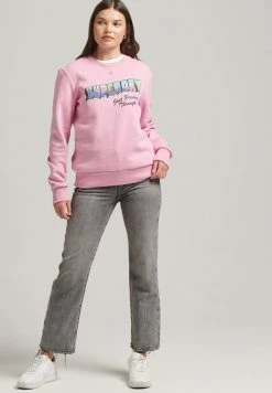 Superdry VINTAGE TRAVEL - Sweatshirt - Pink Lilac -Superdry Shop 88382dd22a4d4ea498da332d98276715