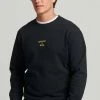 Superdry EMBROIDERED LOGO CREW - Sweatshirt - Black