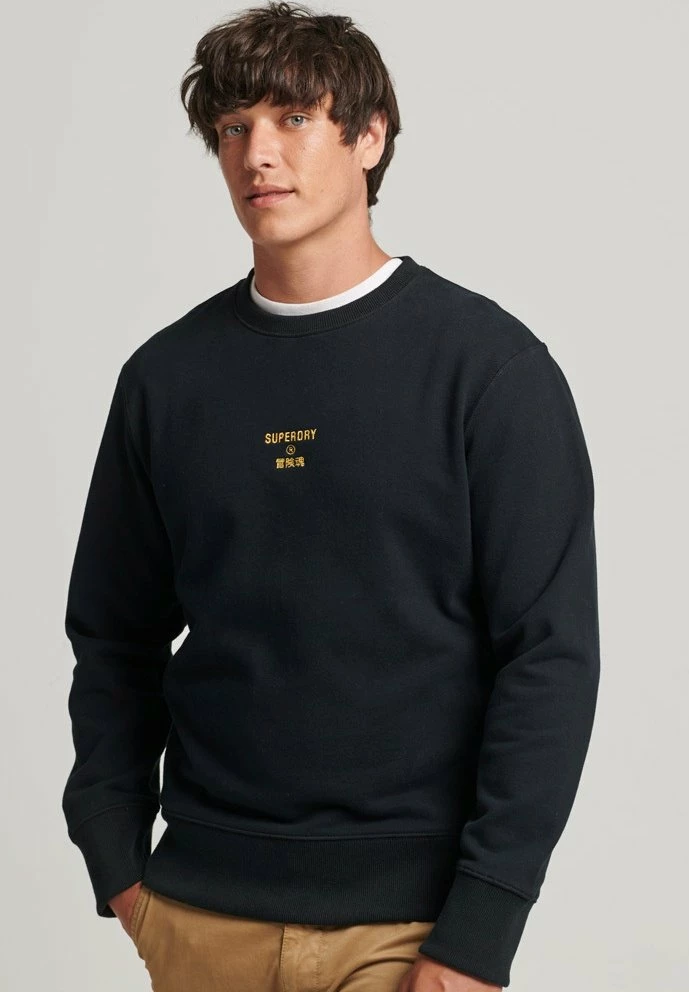 Superdry EMBROIDERED LOGO CREW - Sweatshirt - Black 1 Superdry EMBROIDERED LOGO CREW - Sweatshirt - Black