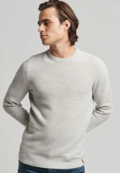 Superdry VINTAGE TEXTURED CREW - Jumper - Grey