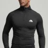 Superdry SPORT HALF ZIP - Long Sleeved Top - Black