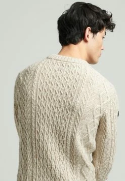 Superdry JACOB CABLE - Jumper - Oatmeal Marl -Superdry Shop 8a7a900355764cc18db21855b5763d2b