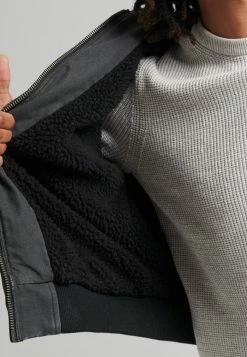 Superdry WORKWEAR - Zip-up Sweatshirt - Bison Black -Superdry Shop 8b300da898714d1a8ca7a4c4b393ecaf