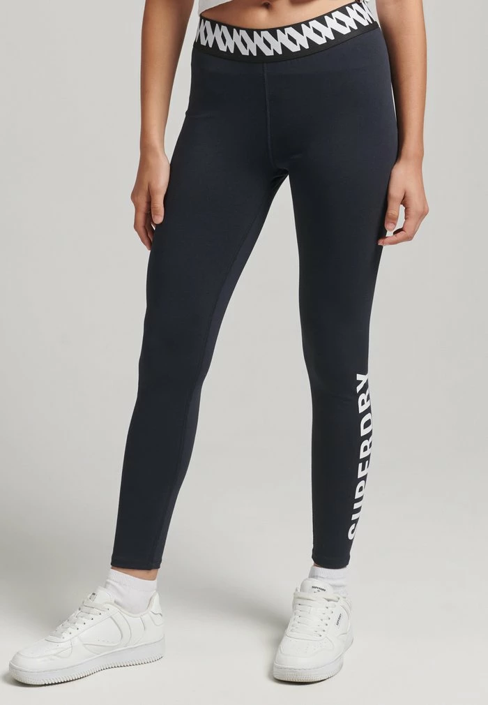 Superdry CORE - Leggings - Trousers - Deep Navy 1 Superdry CORE - Leggings - Trousers - Deep Navy