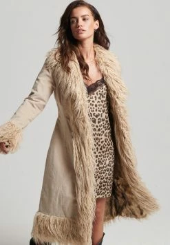 Superdry Shop 29 Superdry AFGHAN - Winter Coat - Stone Wash Taupe Brown