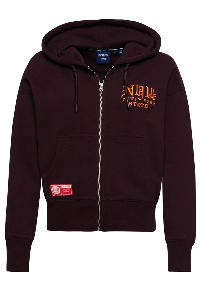 Superdry COLLEGE GRAPHIC ZIP HOODIE - Zip-up Sweatshirt - Rich Deep Burgundy 5 Superdry COLLEGE GRAPHIC ZIP HOODIE - Zip-up Sweatshirt - Rich Deep Burgundy - Image 5