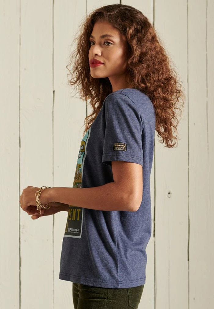 Superdry HERITAGE MOUNTAIN - Print T-shirt - Eclipse Navy Marl 2 Superdry HERITAGE MOUNTAIN - Print T-shirt - Eclipse Navy Marl - Image 2