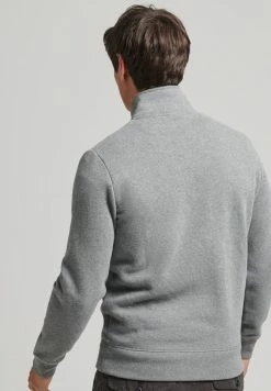 Superdry VINTAGE LOGO HALF ZIP - Sweatshirt - Charcoal Grey Marl