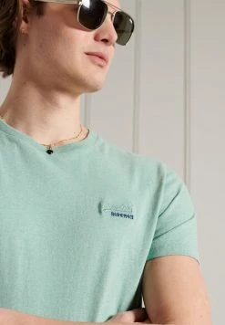 Superdry VINTAGE EMBROIDERED - Basic T-shirt - Sage Marl -Superdry Shop 8d0b303ab8fe454ebe1bd82fbcfe724f