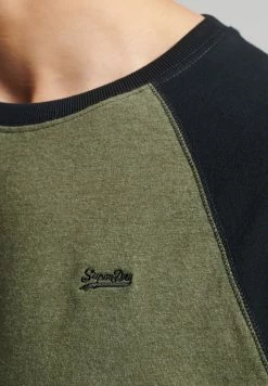 Superdry VINTAGE BASEBALL - Long Sleeved Top - Thrift Olive Marl Black -Superdry Shop 8d90e1ad816544f28e845616e7017293