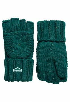 Superdry Mittens - Forest Green Tweed