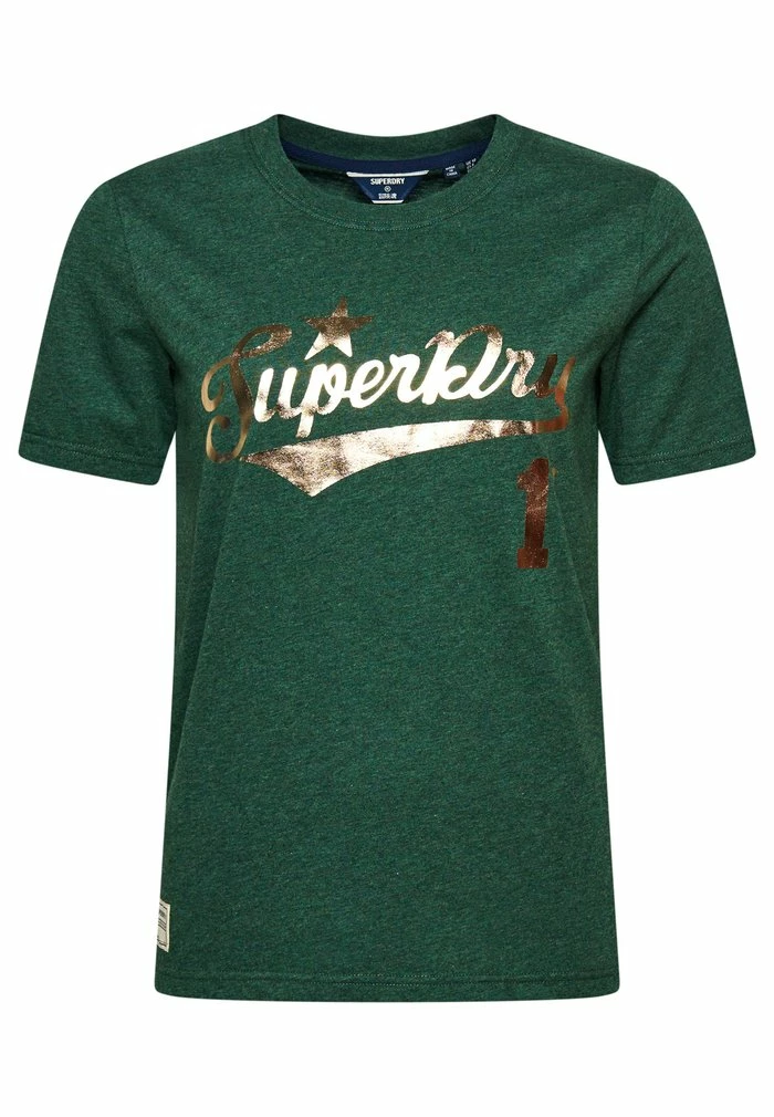 Superdry VINTAGE SCRIPT STYLE COLLEGE - Print T-shirt - Heritage Pine Green Marl 3 Superdry VINTAGE SCRIPT STYLE COLLEGE - Print T-shirt - Heritage Pine Green Marl - Image 3