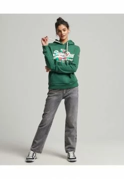 Superdry VINTAGE LOGO RAINBOW - Hoodie - Teal Grit