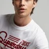 Superdry VINTAGE REWORK CLASSIC - Print T-shirt - Winter White Bordeaux