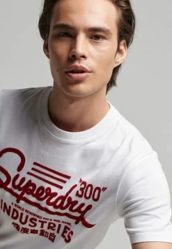 Superdry VINTAGE REWORK CLASSIC - Print T-shirt - Winter White Bordeaux