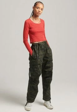 Superdry VINTAGE POINTELLE - Jumper - Papaya Red Marl