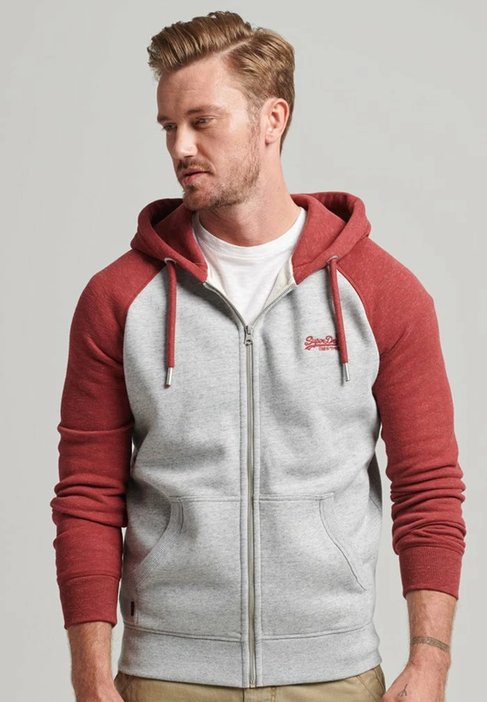 Superdry ESSENTIAL - Zip-up Sweatshirt - Athletic Grey Marl Rhubarb Marl 2 Superdry ESSENTIAL - Zip-up Sweatshirt - Athletic Grey Marl Rhubarb Marl - Image 2