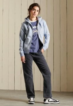 Superdry VINTAGE LOGO EMBROIDERED - Zip-up Sweatshirt - La Blue Marl