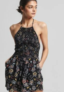 Superdry VINTAGE SMOCKED - Jumpsuit - Olivia Paisley Black