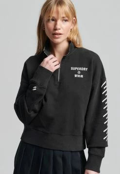 Superdry CODE CORE HALF ZIP - Sweatshirt - Black