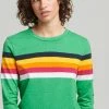 Superdry CALI STRIPE - Long Sleeved Top - Drop Kick Green Marl