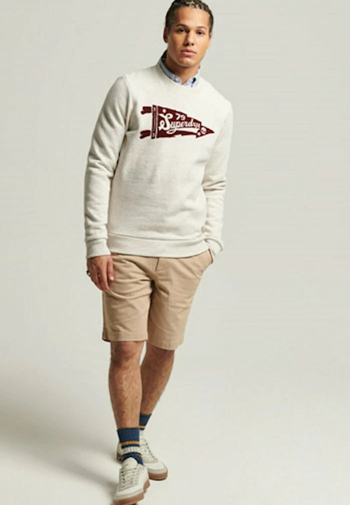 Superdry VINTAGE SCRIPT - Sweatshirt - Oat Marl 1 Superdry VINTAGE SCRIPT - Sweatshirt - Oat Marl