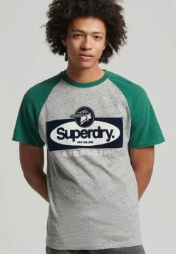 Superdry Print T-shirt - Athletic Grey Marl