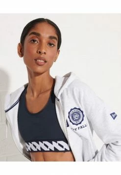 Superdry COLLEGE GRAPHIC ZIP HOODIE - Zip-up Sweatshirt - Lightning Grey Grindle -Superdry Shop 907b6fc2afe247cda2b090b1a34960bb