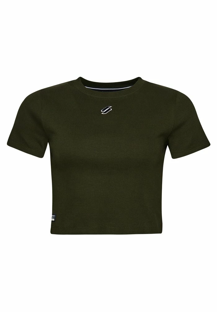 Superdry ESSENTIAL FITTED - Basic T-shirt - Dark Moss 3 Superdry ESSENTIAL FITTED - Basic T-shirt - Dark Moss - Image 3