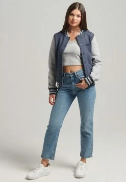 Superdry ESSENTIAL - Bomber Jacket - Navy Grey Marl