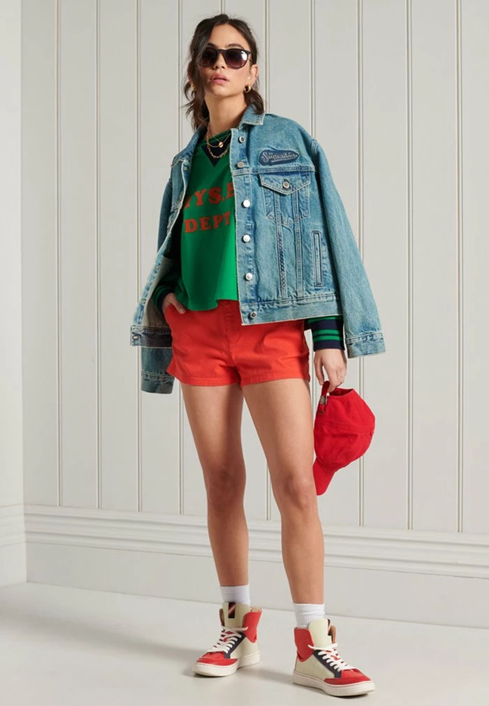 Superdry COLLEGIATE GRAPHIC - Long Sleeved Top - Drop Kick Green 1 Superdry COLLEGIATE GRAPHIC - Long Sleeved Top - Drop Kick Green