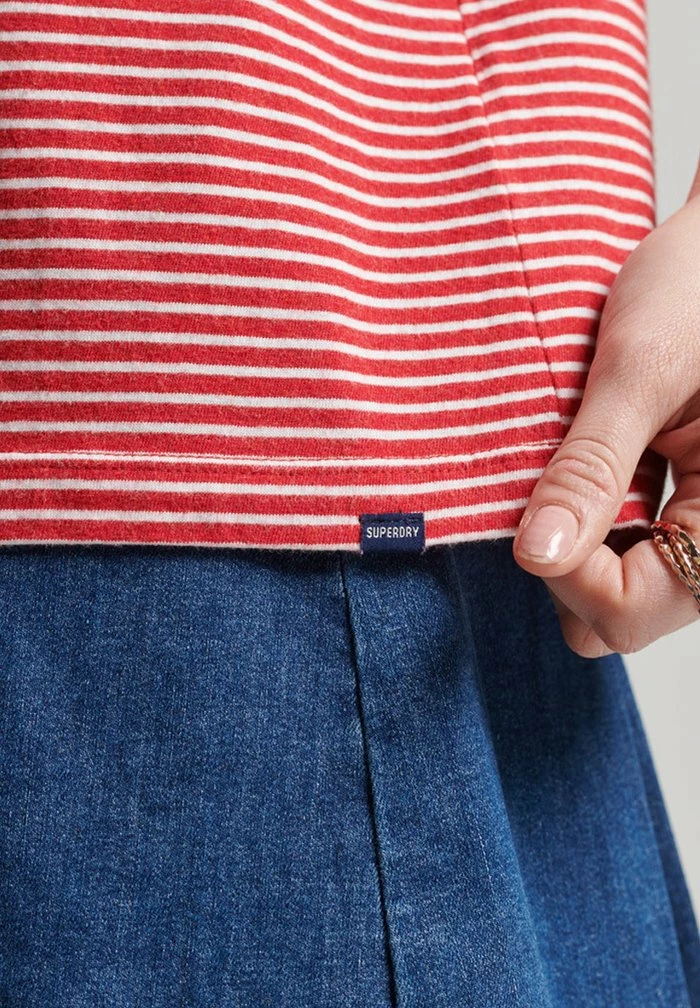Superdry VINTAGE LOGO STRIPE - Print T-shirt - Papaya Red Marl Rodeo White 3 Superdry VINTAGE LOGO STRIPE - Print T-shirt - Papaya Red Marl Rodeo White - Image 3